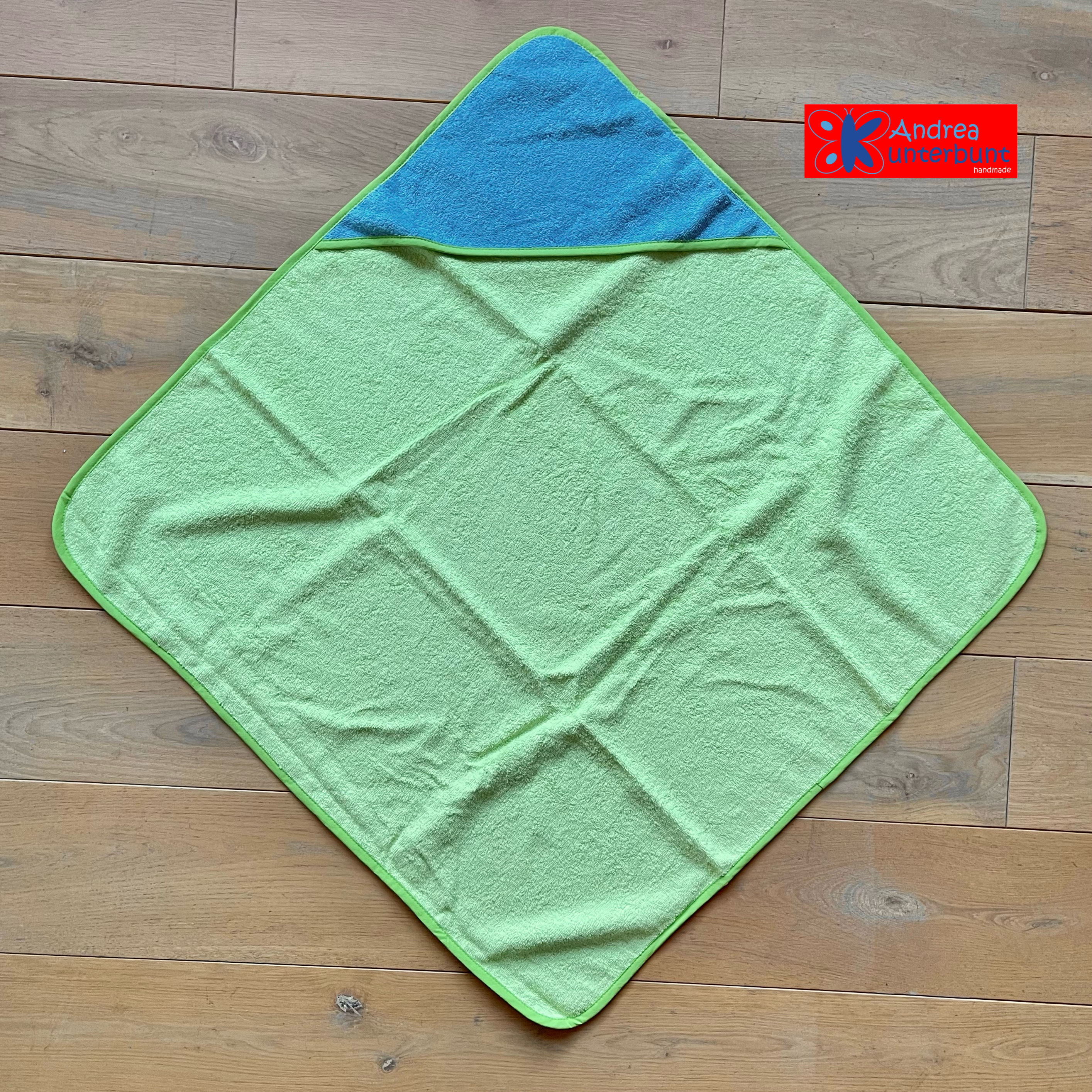 Kapuzenhandtuch 80x80 cm Türkis - Grün