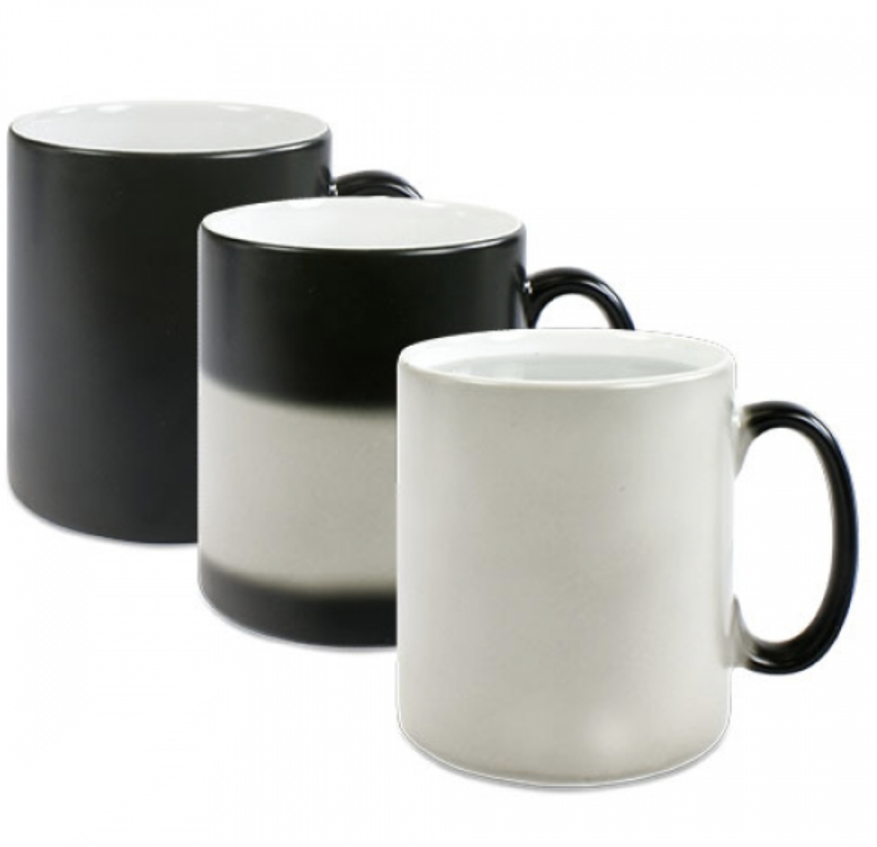 Farbwechseltasse Schwarz glänzend - Personalisierbar