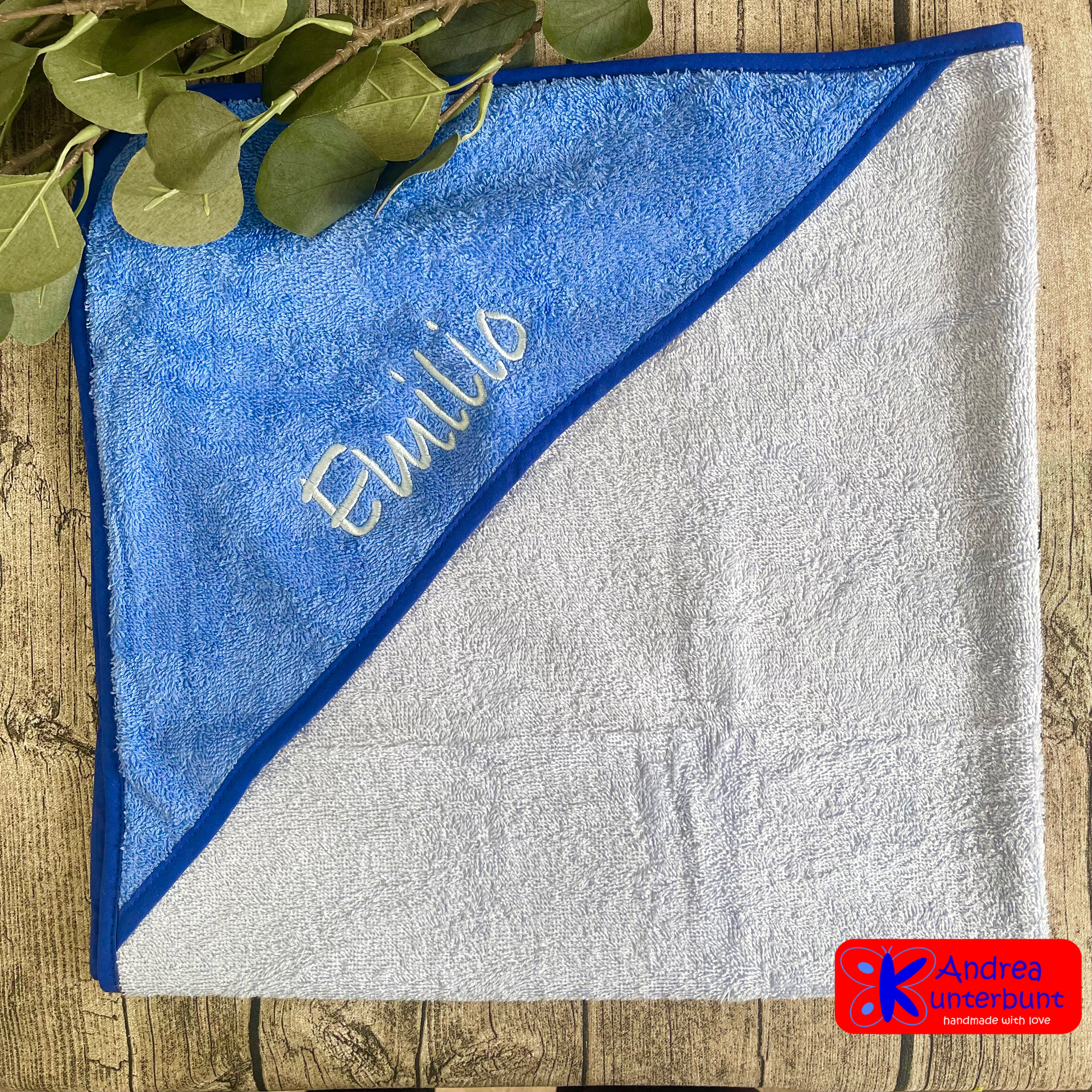 Kapuzenhandtuch 80x80 cm Blau - Hellblau