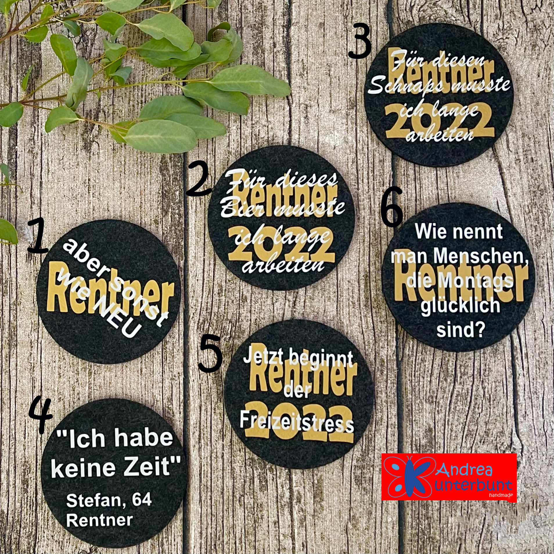 Filzuntersetzer "Rentner Edition"