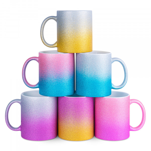 Glitzertasse Farbverlauf - Personalisierbar