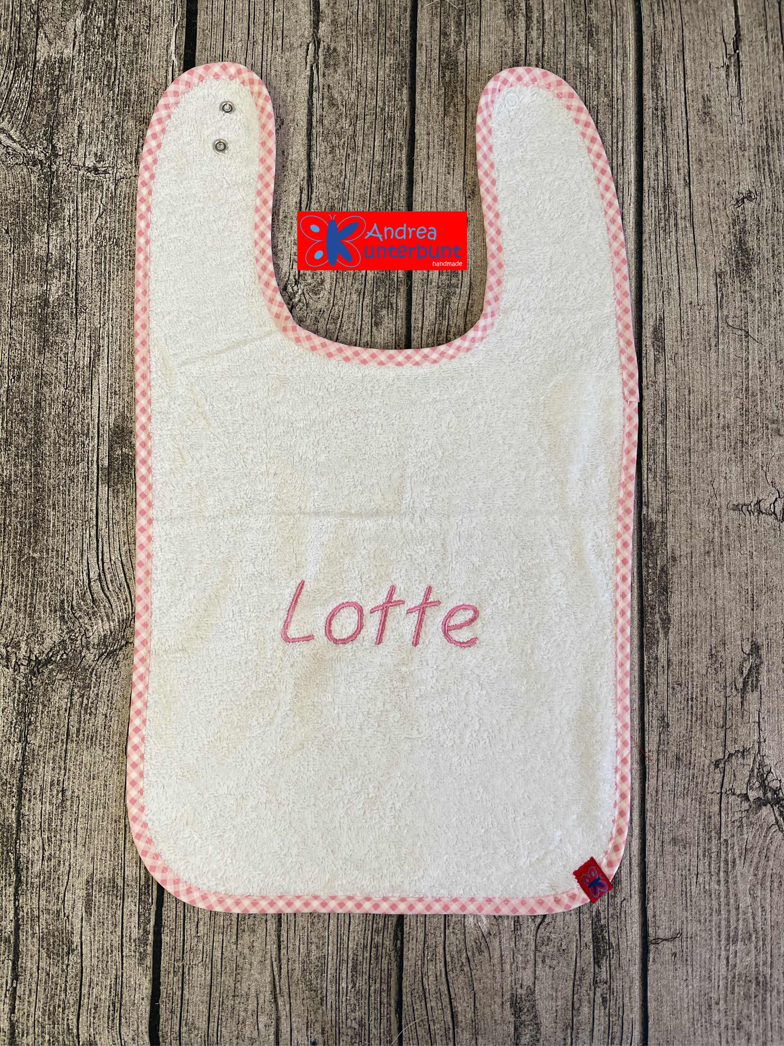 Lätzchen rosa Paspel - Top Qualität - Gözze - Personalisierbar